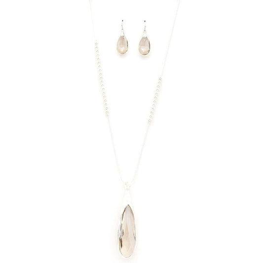 Long Teardrop Pendant Beaded Necklace - Premium  - Shop now at Oléna-Fashion