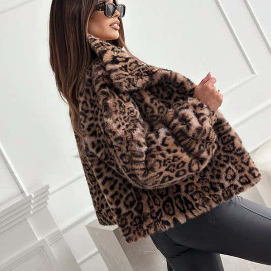 Manteau imprimé léopard femme, coupe ample et simple boutonnage – vue 2