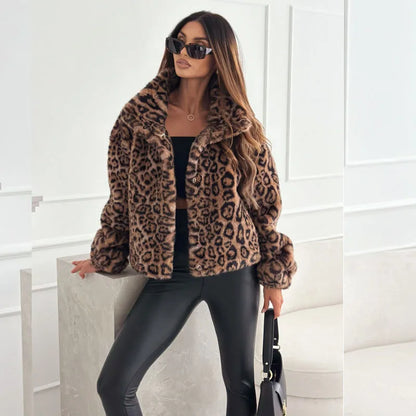 Manteau imprimé léopard femme, coupe ample et simple boutonnage – vue 3