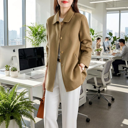 Manteau en laine double face pour femme – vue 3