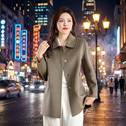 Manteau en laine double face pour femme – vue 5