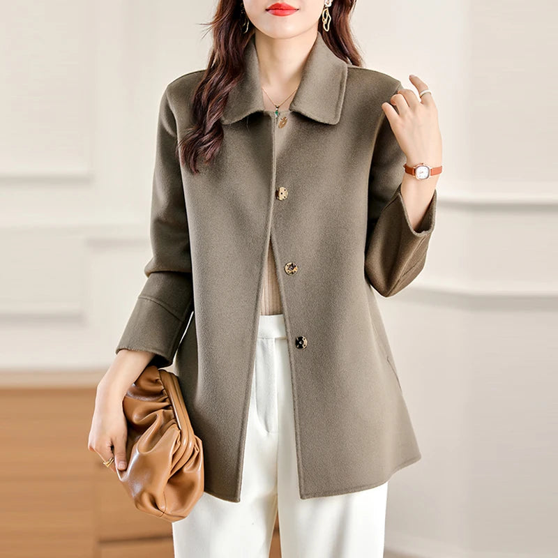 Manteau en laine double face pour femme – vue 6