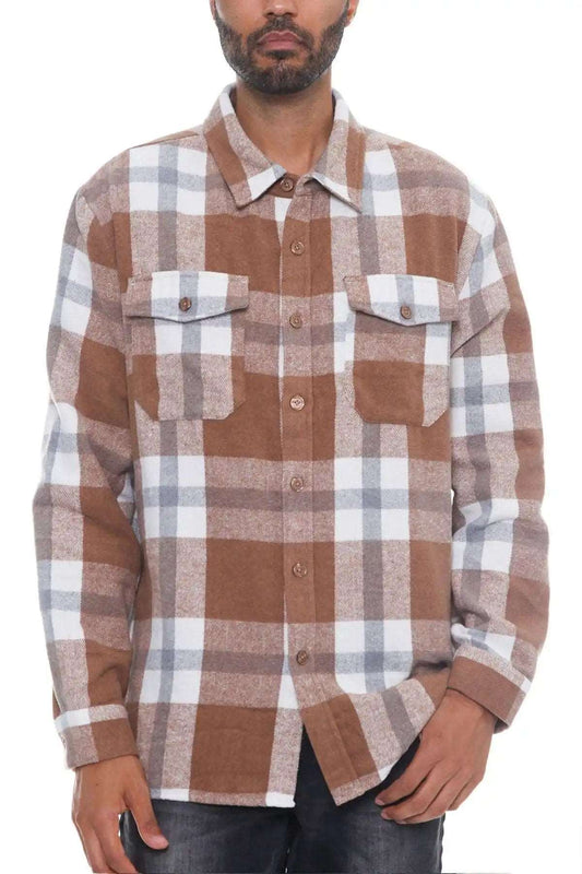 Men's Checkered Soft Flannel Shacket - Premium  - Shop now at Oléna-Fashion