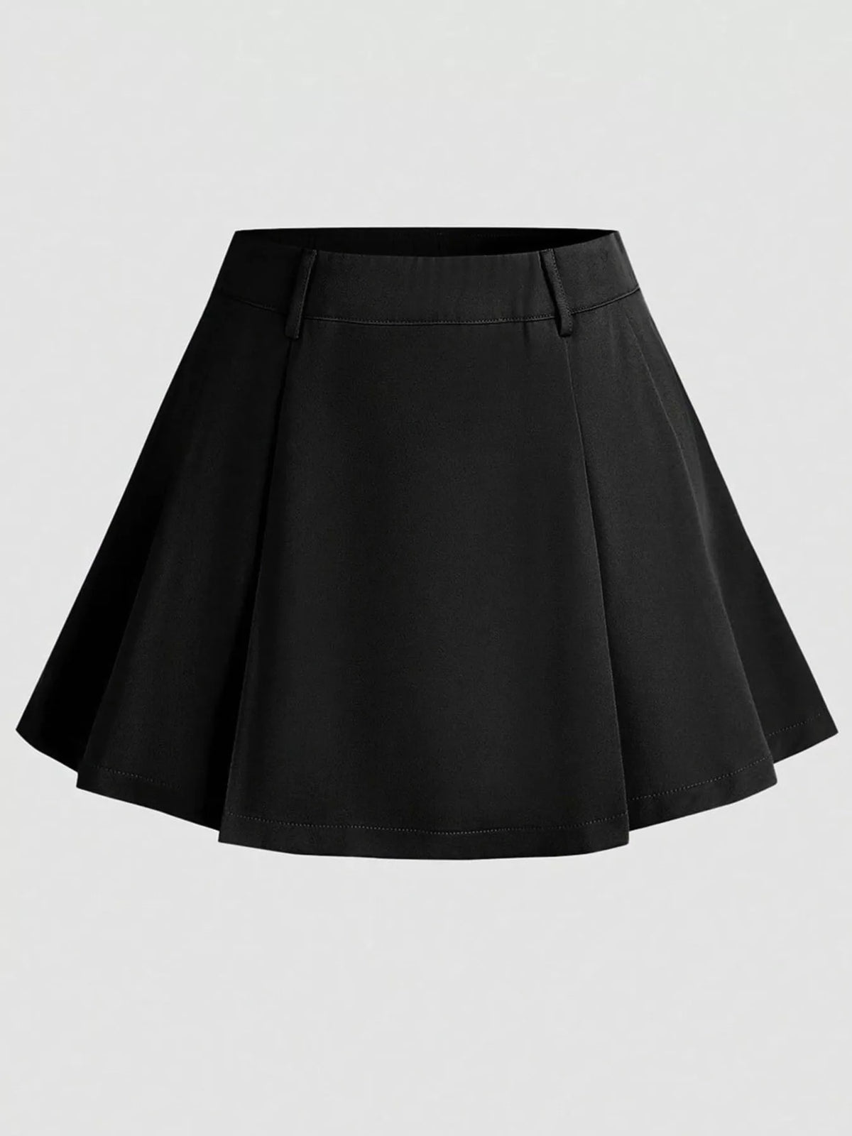 Mini jupe plissée à zip noire pour femme – vue 3