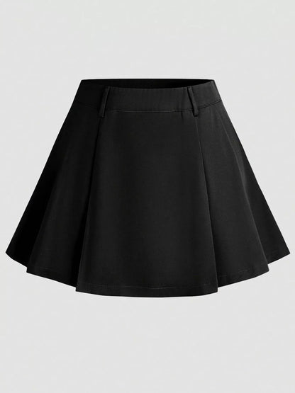 Mini jupe plissée à zip noire pour femme – vue 3