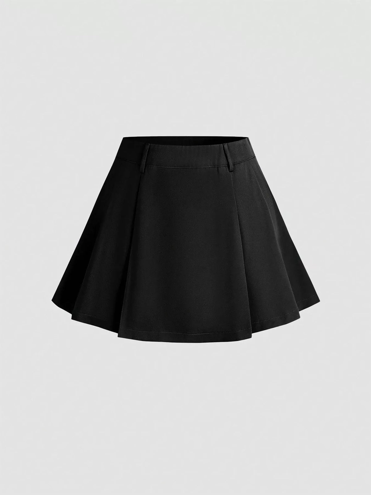 Mini jupe plissée à zip noire pour femme – vue 4