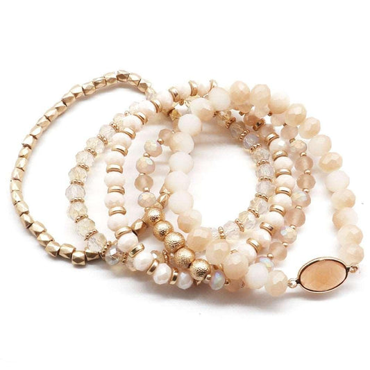 Multi Bead Stretch Bracelet Set - Premium  - Shop now at Oléna-Fashion
