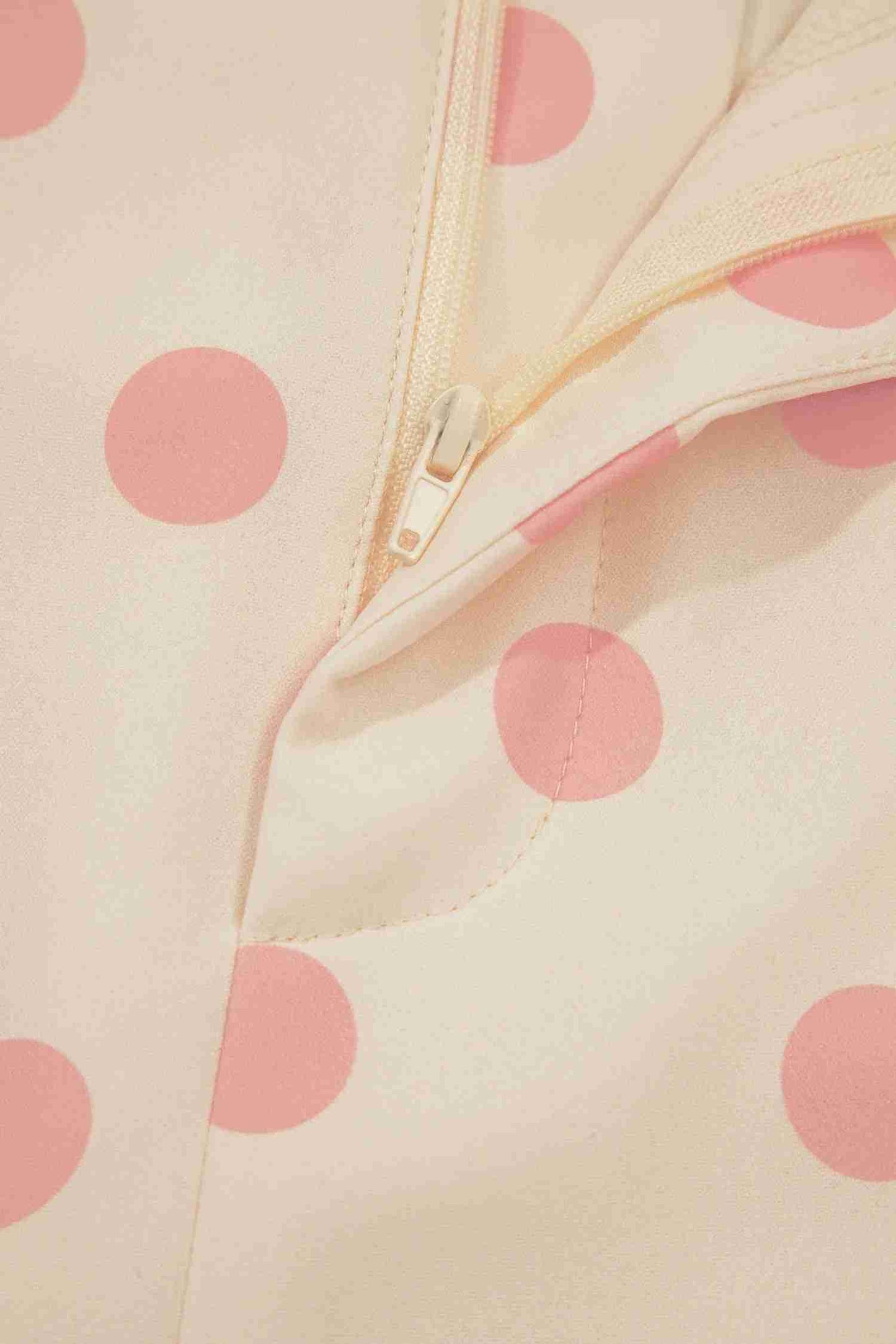 Pantalon Droit Imprimé Pois Blanc Taille Mi-Haute Poches Femme by Shewin