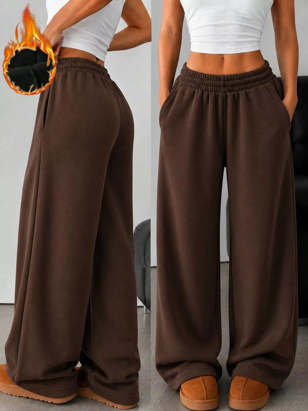 Pantalon de jogging large à poches pour femme – vue 1
