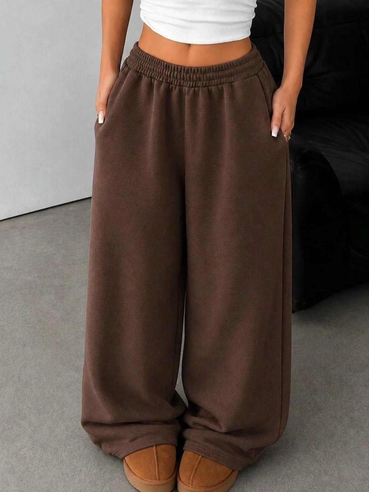 Pantalon de jogging large à poches pour femme – vue 2