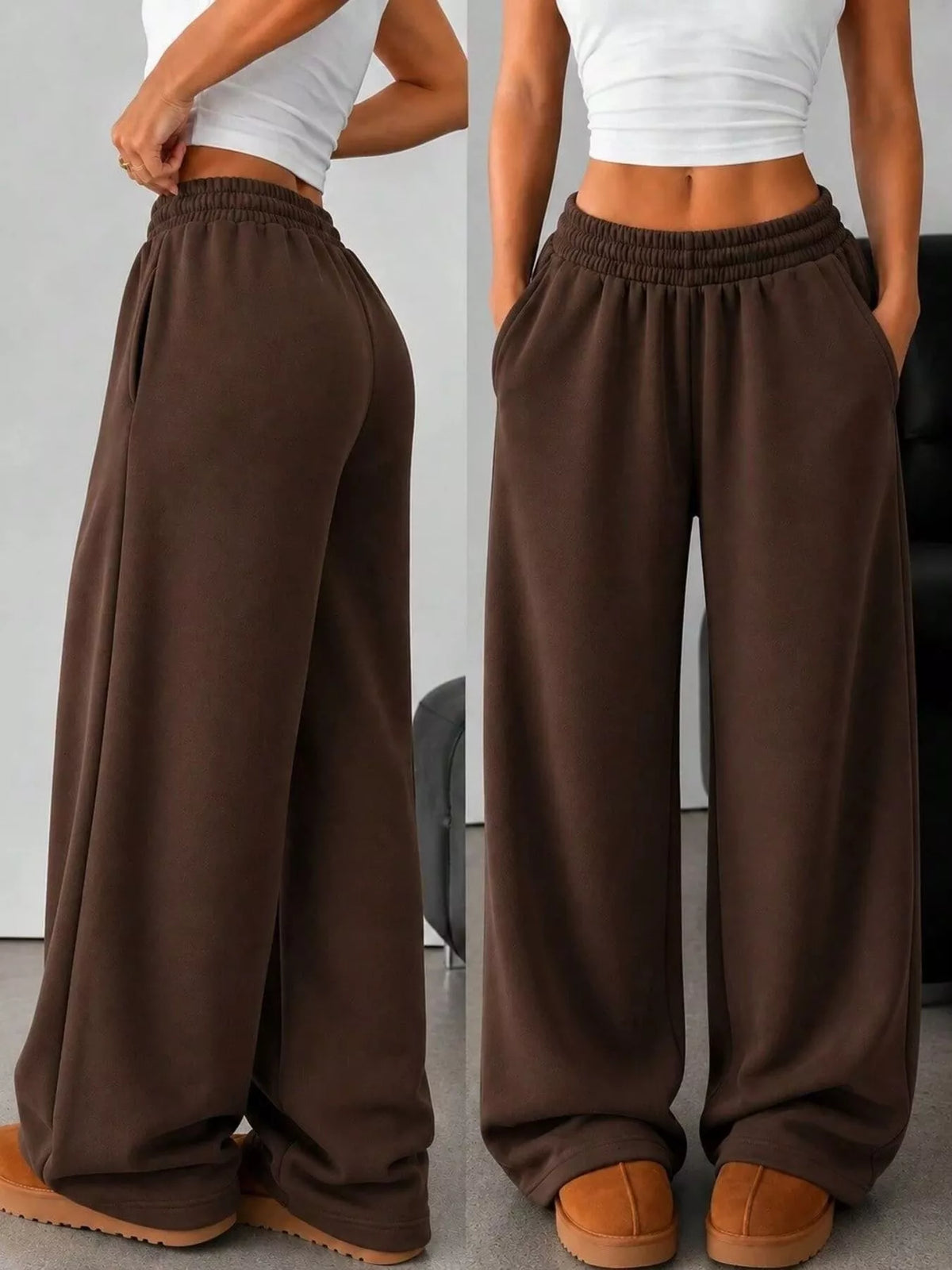 Pantalon de jogging large à poches pour femme – vue 5