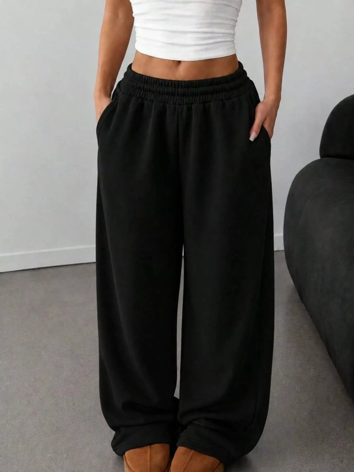 Pantalon de jogging large à poches pour femme – vue 8