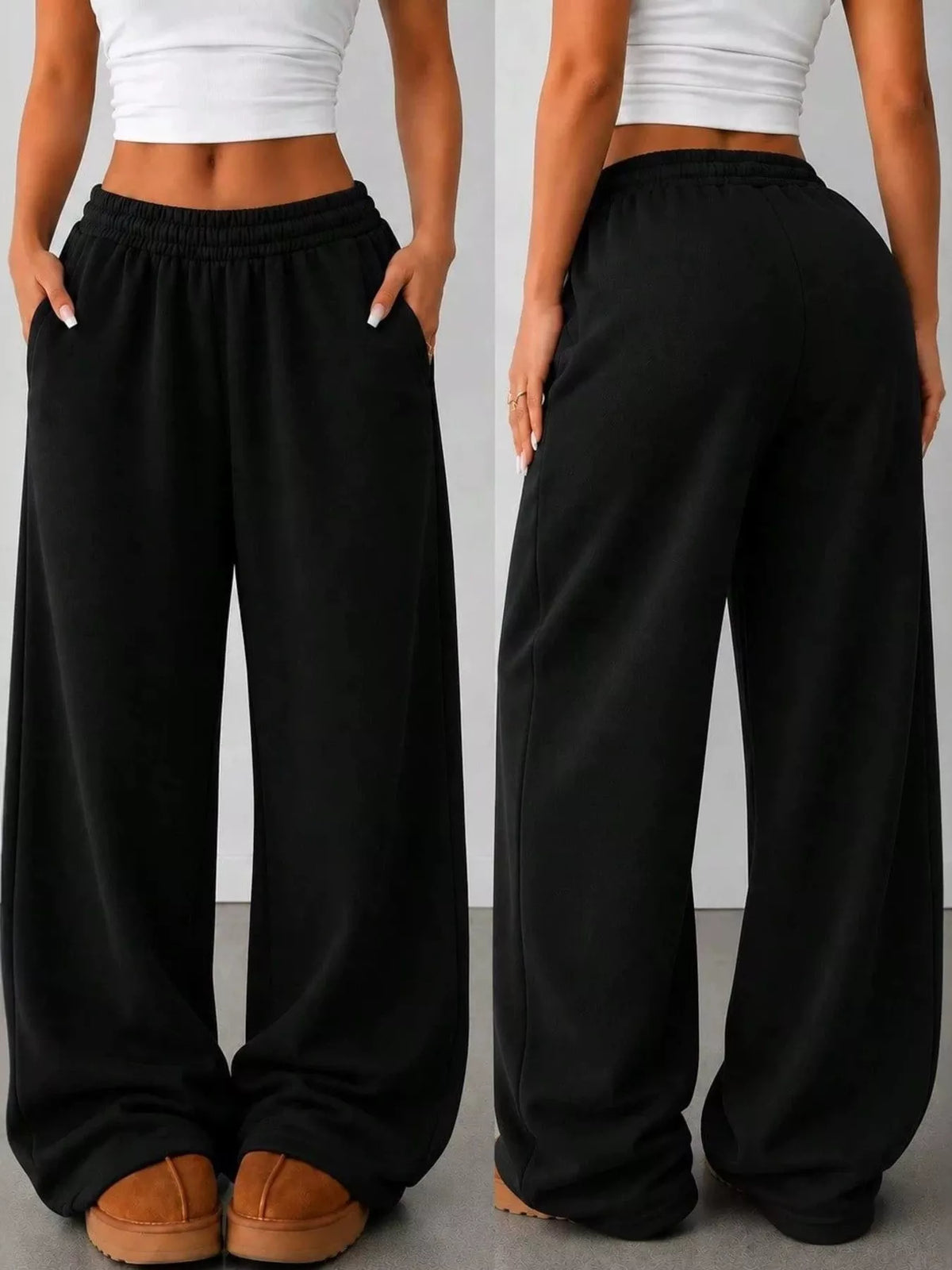 Pantalon de jogging large à poches pour femme – vue 9