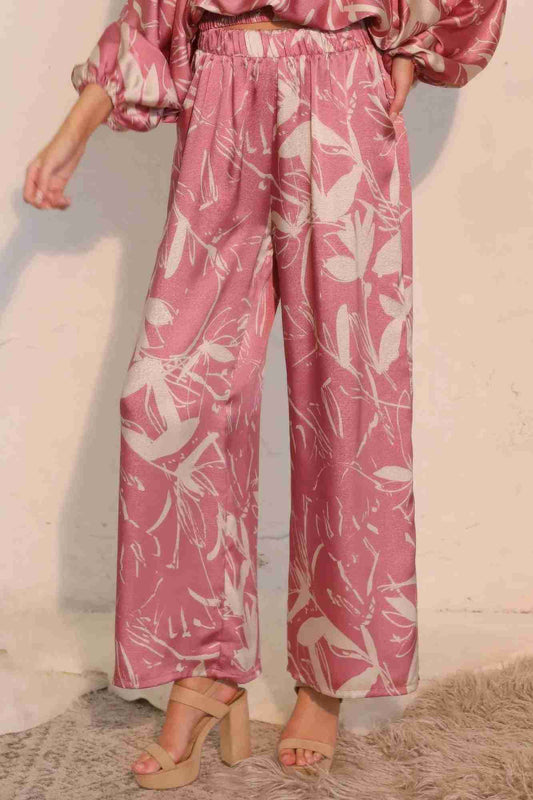 Pantalon Satin Poches Coupe Relaxée Oléna-Fashion