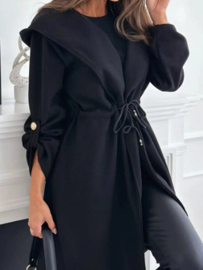 Parka longue à capuche et taille à cordon pour femme – vue 6