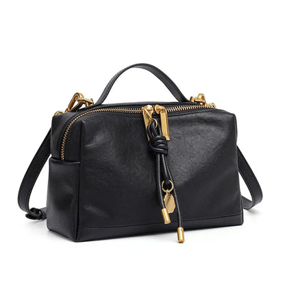 Petit sac carré en cuir de vachette à bandoulière pour femme – vue 6