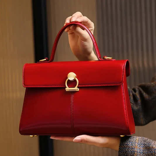 Petit sac carré rouge rigide pour femme – vue 2