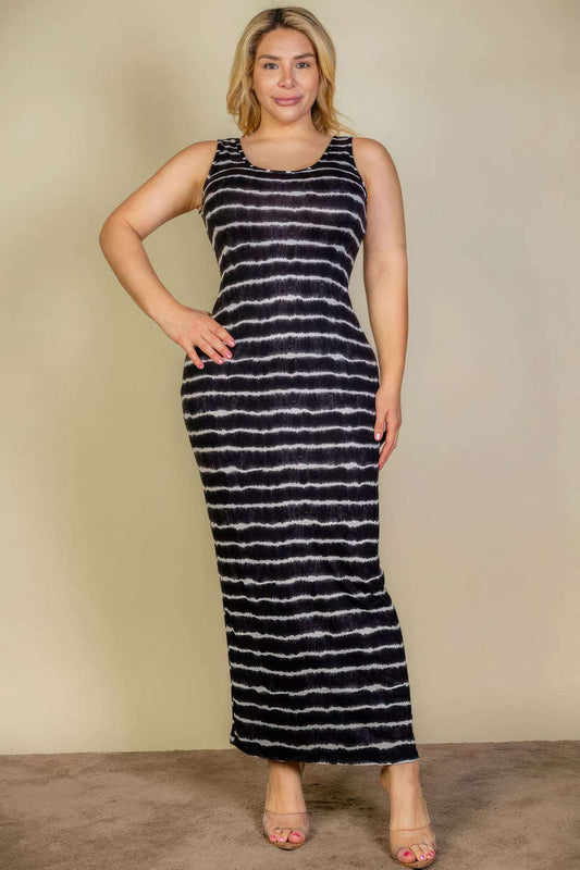 Plus Size Tie Dye Printed Tank Bodycon Maxi Dress - Premium  - Shop now at Oléna-Fashion