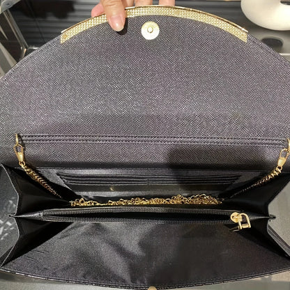 Pochette à chaîne en cuir verni grande capacité pour femme – vue 6