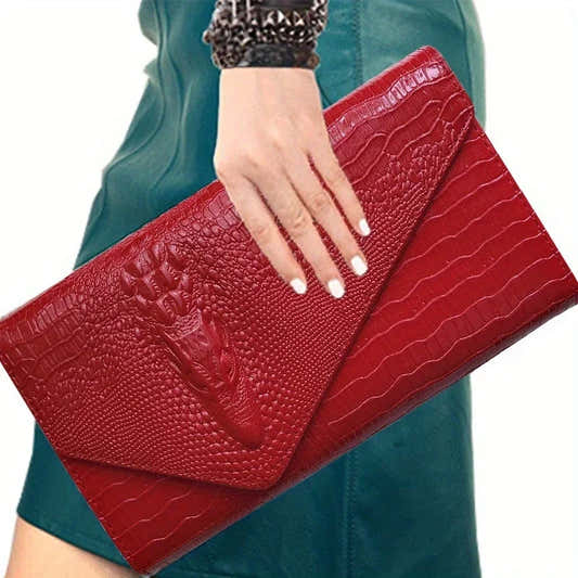 Pochette élégante imprimé crocodile à bandoulière pour femme – vue 1
