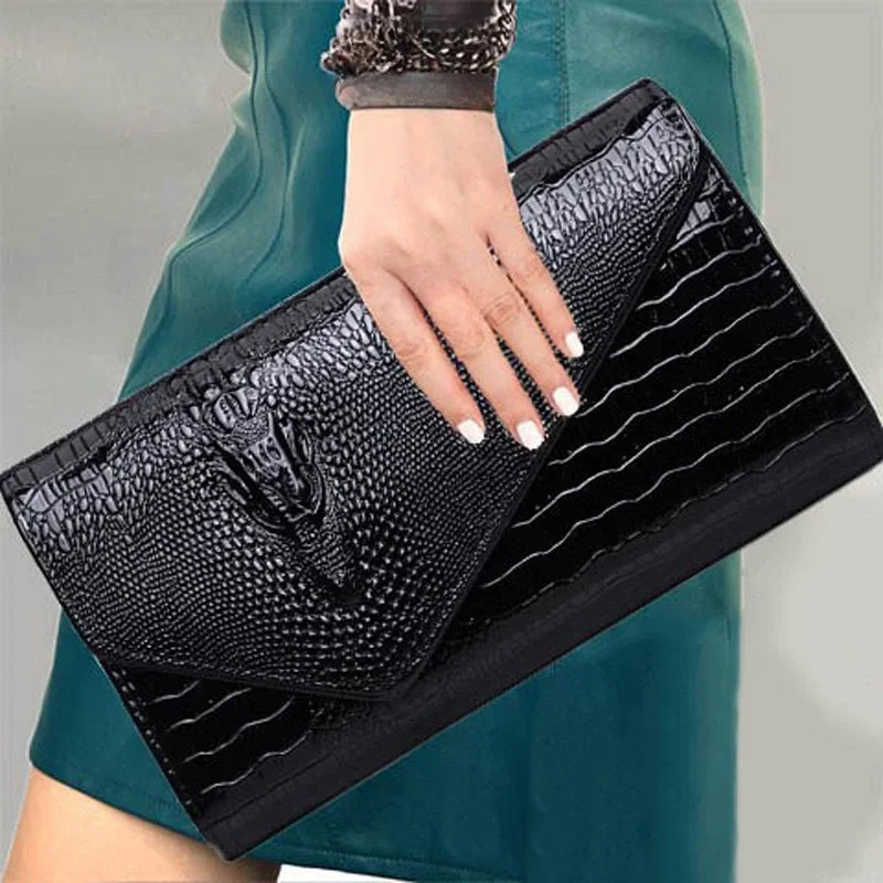 Pochette élégante imprimé crocodile à bandoulière pour femme – vue 2