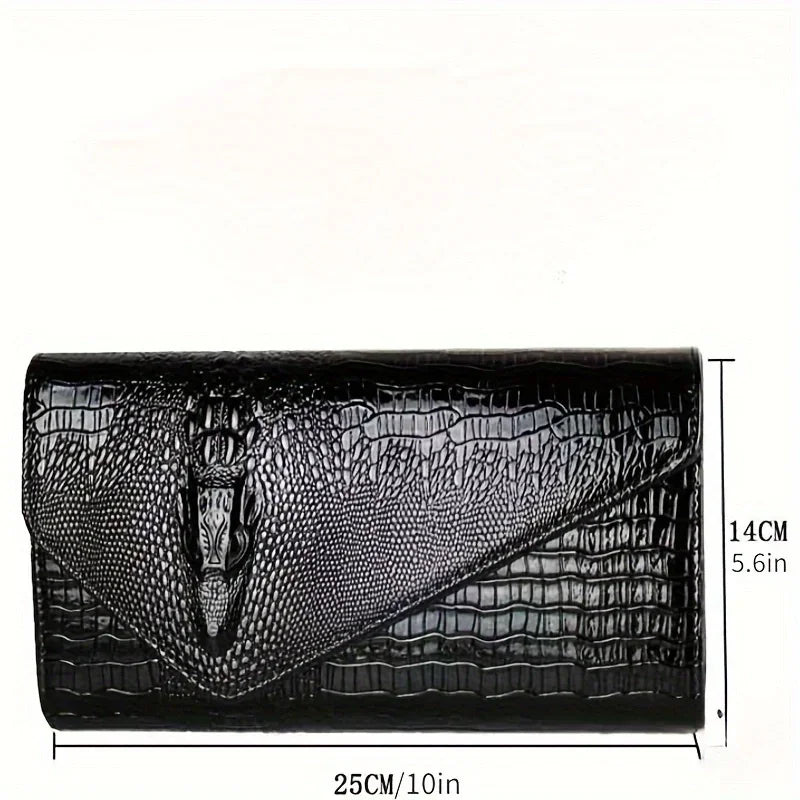 Pochette élégante imprimé crocodile à bandoulière pour femme – vue 4