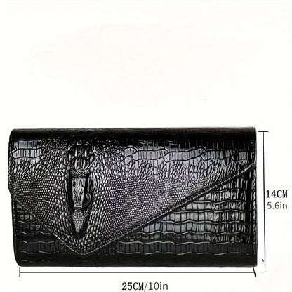 Pochette élégante imprimé crocodile à bandoulière pour femme – vue 4