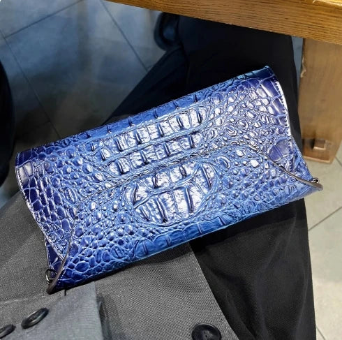 Pochette enveloppe motif crocodile en cuir pour femme – vue 10