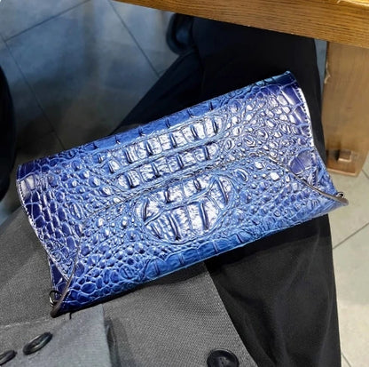 Pochette enveloppe motif crocodile en cuir pour femme – vue 10
