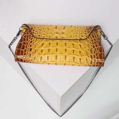 Pochette enveloppe motif crocodile en cuir pour femme – vue 14