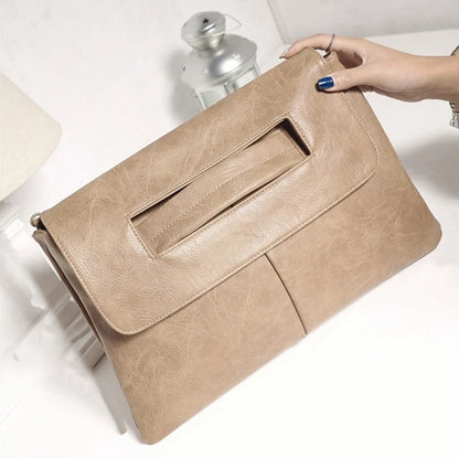 Pochette de soirée enveloppe vintage en faux cuir pour femme – vue 4