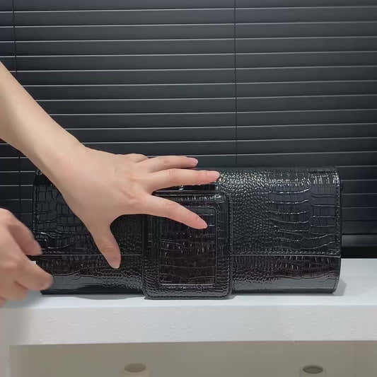 Sac à main rétro femme motif crocodile, grande capacité