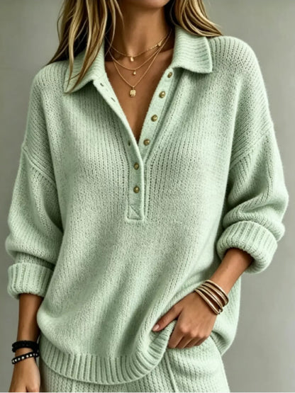 Pull femme grande taille à épaules tombantes et boutons – vue 11