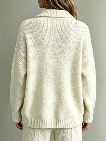 Pull femme grande taille à épaules tombantes et boutons – vue 2