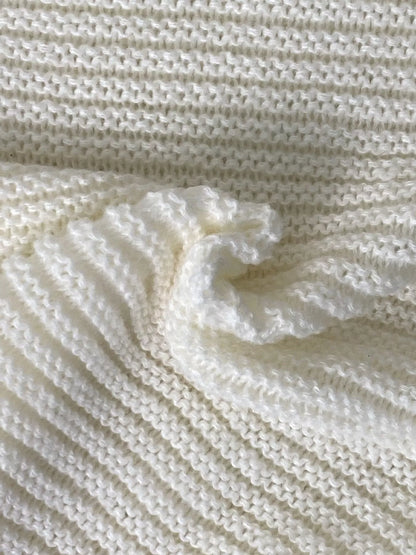 Pull femme en gros tricot torsadé écru – vue 5