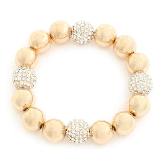Rhinestone Ball Beaded Bracelet - Premium  - Shop now at Oléna-Fashion