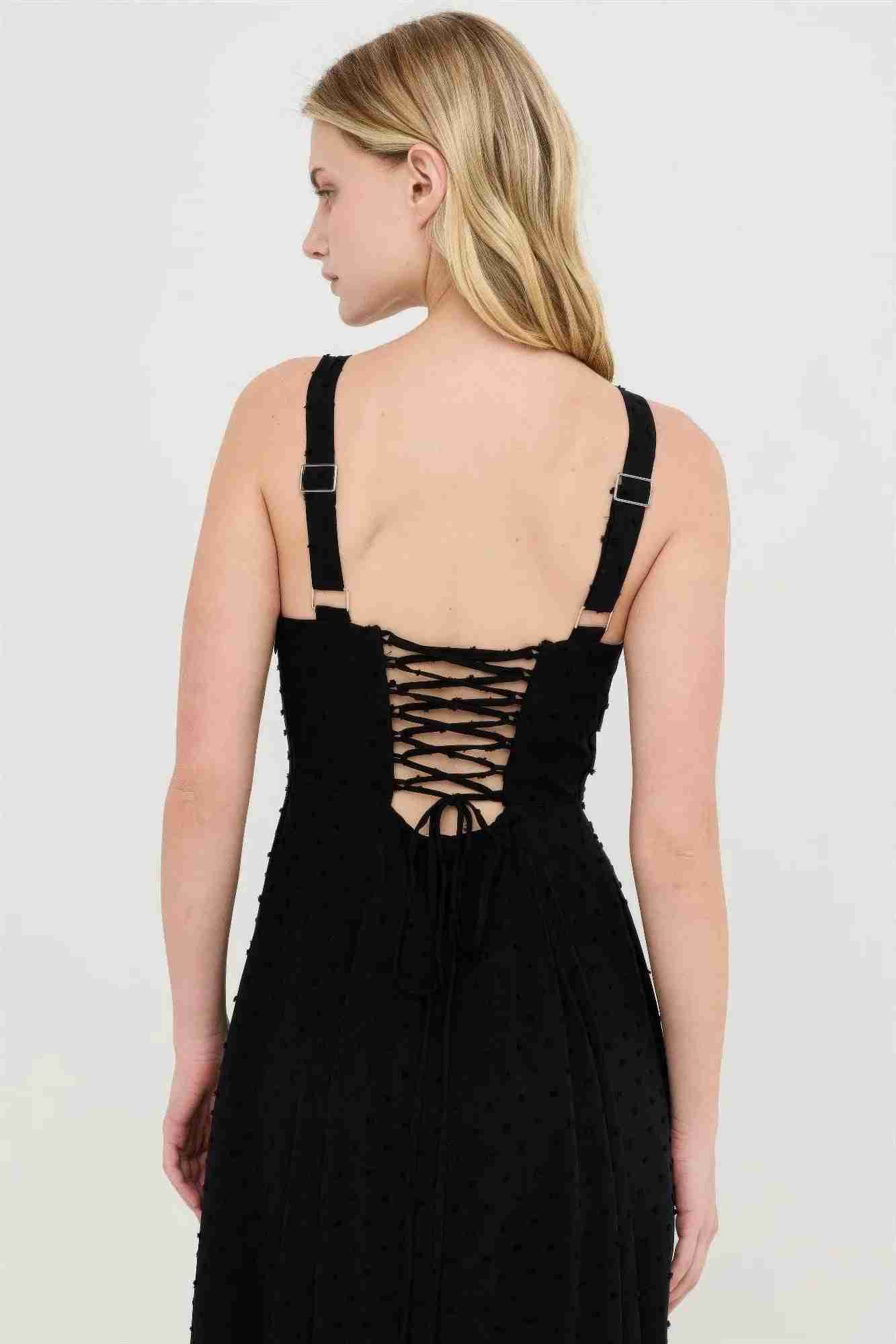 Robe Bustier Baleiné Bretelles Spaghetti Nœud Dos Jupe A-Line Femme – 5 Coloris by CCWHOLESALECLOTHING