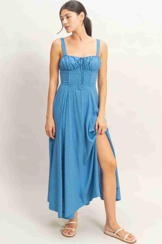 Robe Bustier Baleiné Bretelles Spaghetti Nœud Dos Jupe A-Line Femme – 5 Coloris by CCWHOLESALECLOTHING