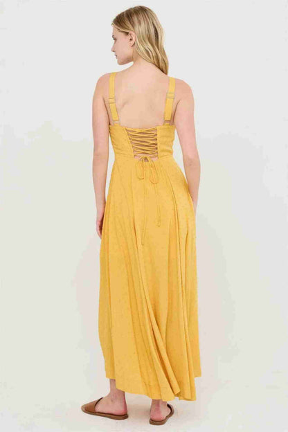 Robe Bustier Baleiné Bretelles Spaghetti Nœud Dos Jupe A-Line Femme – 5 Coloris by CCWHOLESALECLOTHING