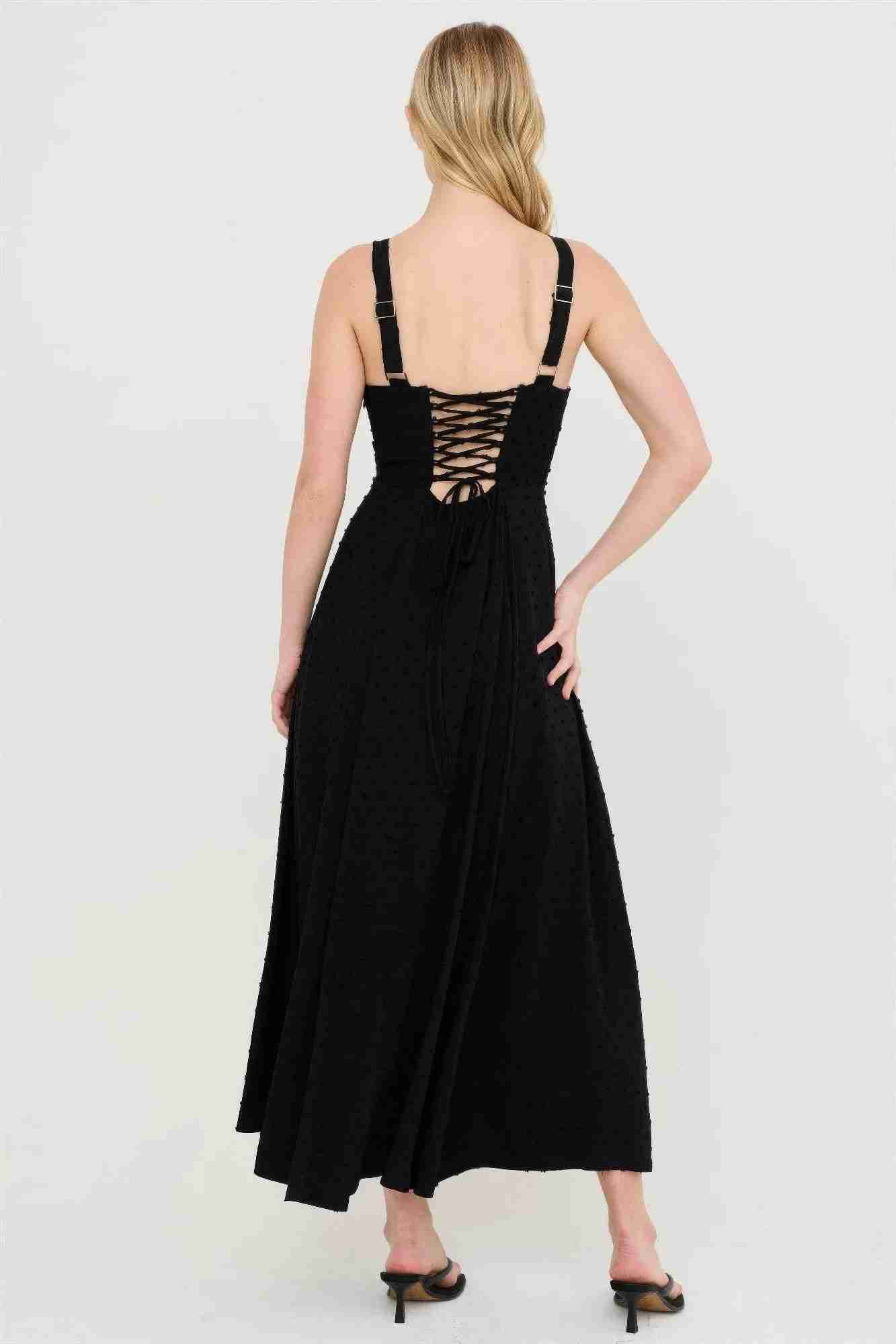 Robe Bustier Baleiné Bretelles Spaghetti Nœud Dos Jupe A-Line Femme – 5 Coloris by CCWHOLESALECLOTHING