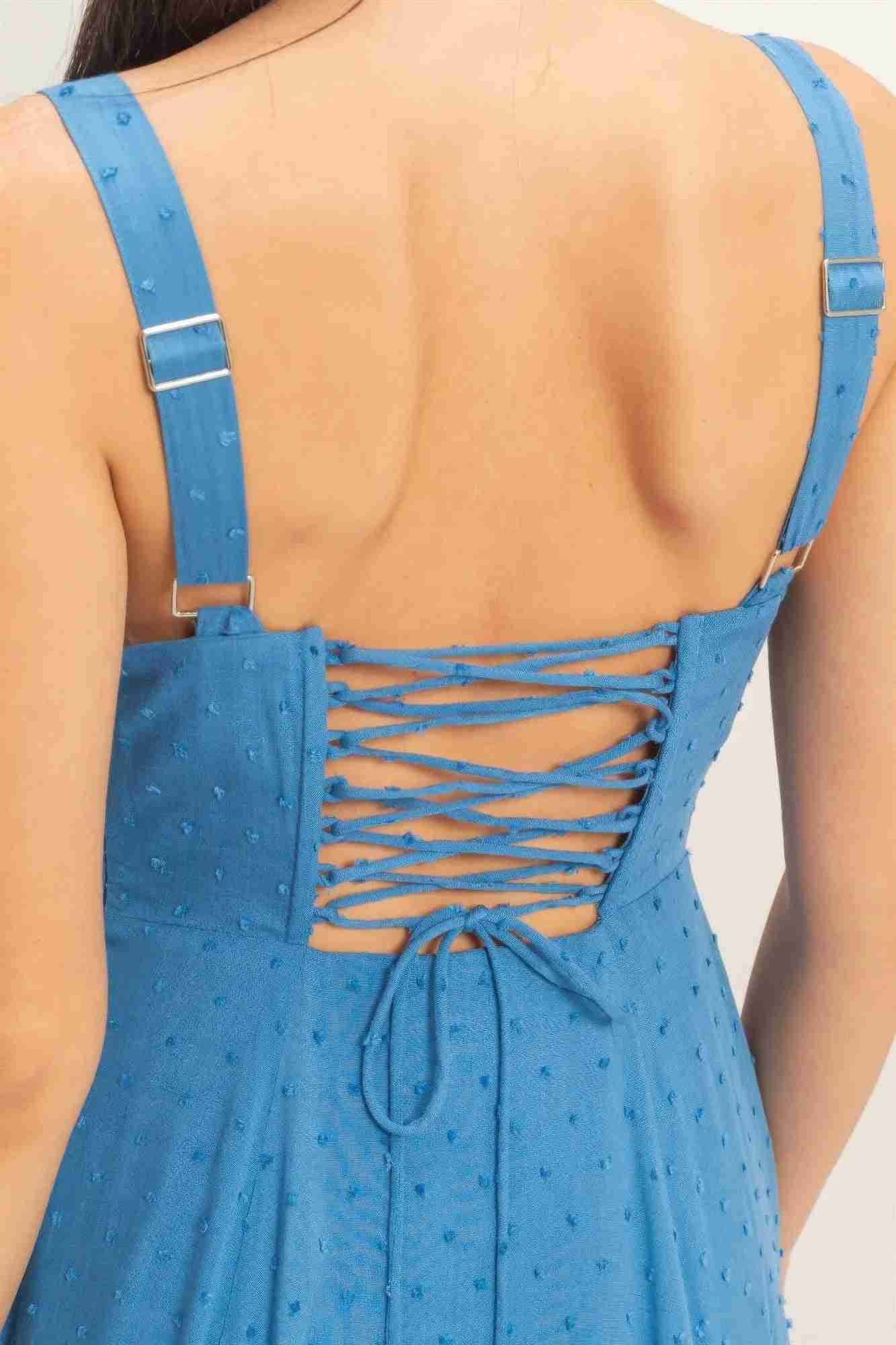 Robe Bustier Baleiné Bretelles Spaghetti Nœud Dos Jupe A-Line Femme – 5 Coloris by CCWHOLESALECLOTHING