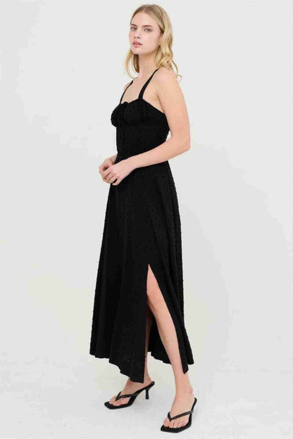 Robe Bustier Baleiné Bretelles Spaghetti Nœud Dos Jupe A-Line Femme – 5 Coloris by CCWHOLESALECLOTHING