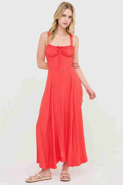Robe Bustier Baleiné Bretelles Spaghetti Nœud Dos Jupe A-Line Femme – 5 Coloris by CCWHOLESALECLOTHING