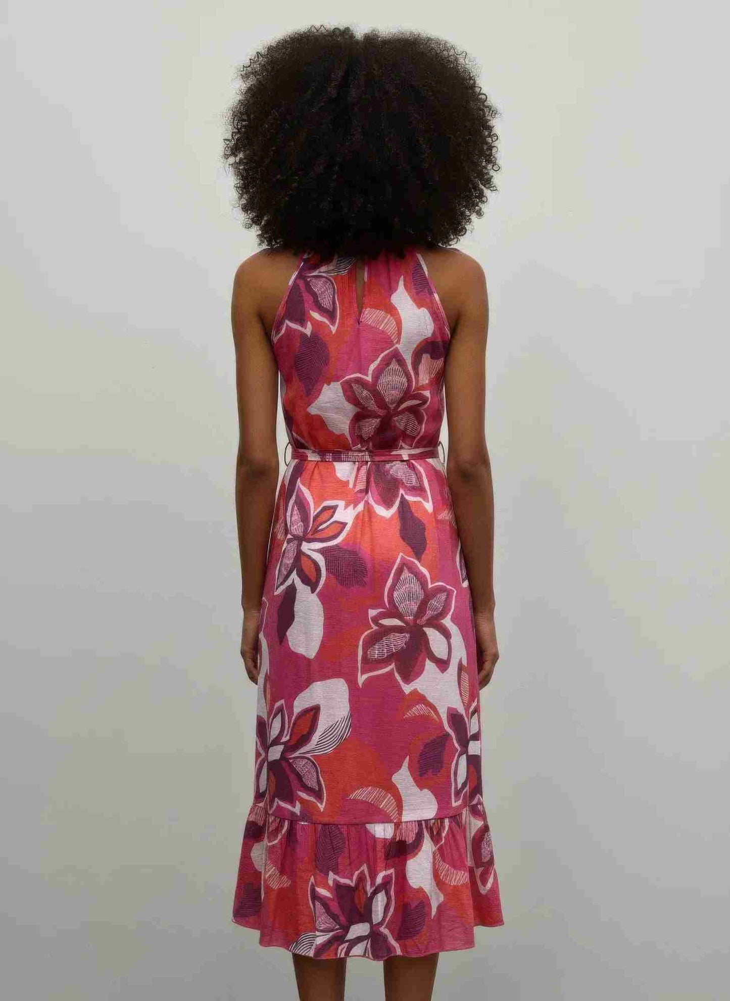 Robe Florale Col Chemisier Manches Bouffantes Boutonnage Femme – Rose by CCWHOLESALECLOTHING