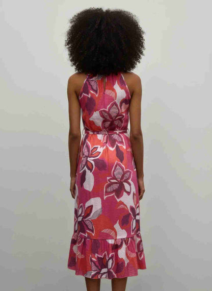 Robe Florale Col Chemisier Manches Bouffantes Boutonnage Femme – Rose by CCWHOLESALECLOTHING