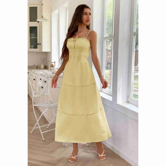 Robe Froncée Broderie Anglaise Boutons Pinces Oléna-Fashion