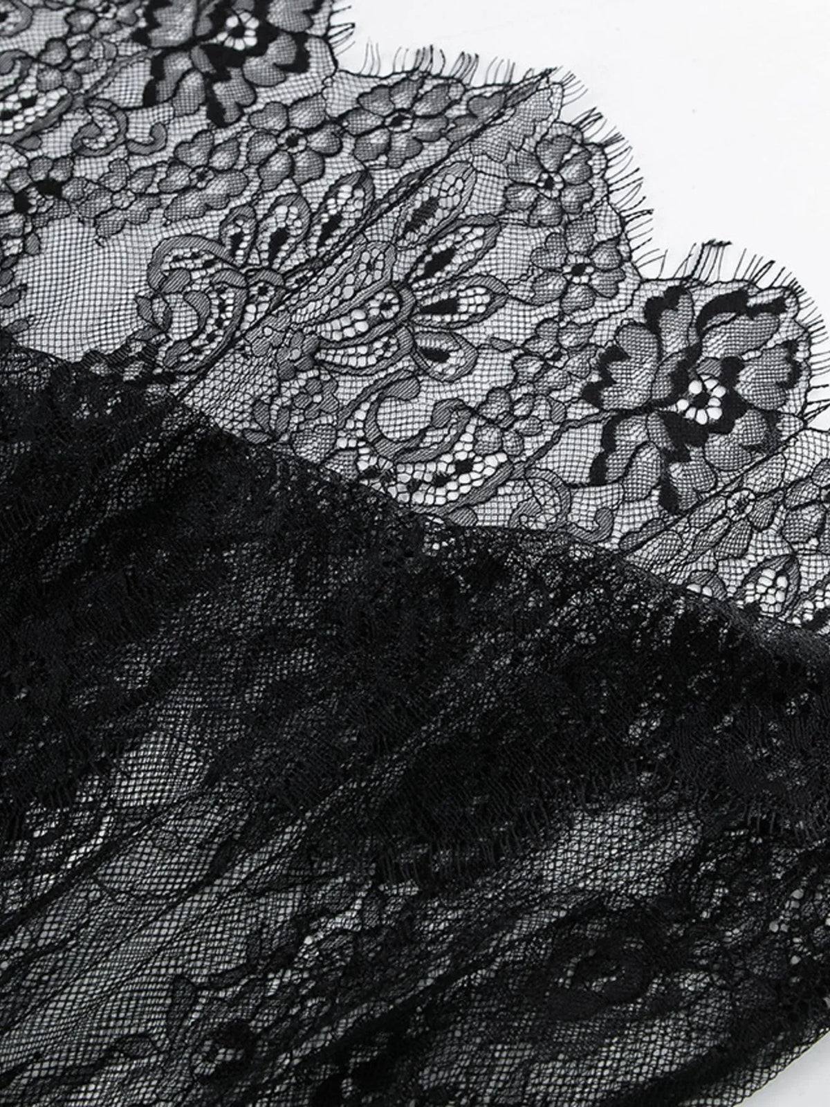 Robe longue en dentelle à col V profond et dos nu pour femme – vue 6