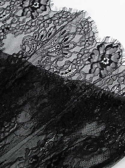 Robe longue en dentelle à col V profond et dos nu pour femme – vue 6