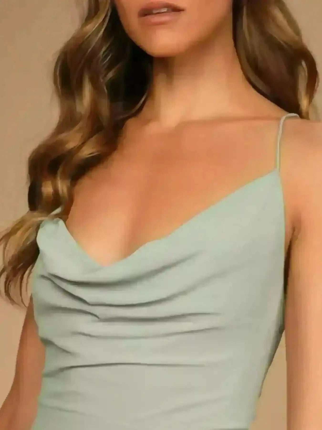 Robe Longue À Fente Élégante Col Drape Femme Oléna-Fashion