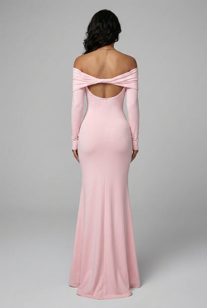 Robe longue moulante à épaules dénudées pour femme – vue 6